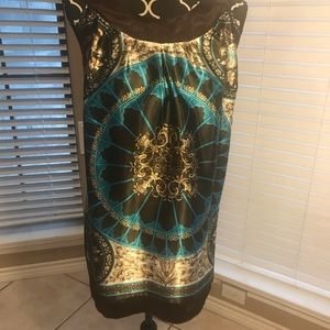 Lane Bryant brown and turquoise print top